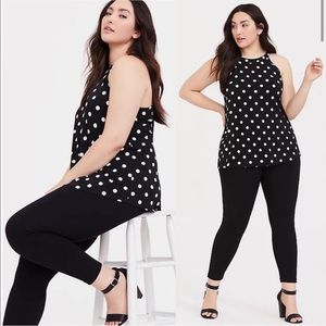 torrid black & white polka dot goddess tank top plus size 3x women